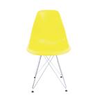 Cadeira Eames Amarela - Base Eiffel Cromada