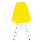Cadeira Eames Amarela - Base Eiffel Cromada