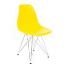 Cadeira Eames Amarela - Base Eiffel Cromada