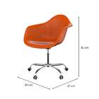 Cadeira Eames Arm Office Terracota E Cromada