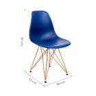 Cadeira Eames Azul Bic - Base Eiffel Cobre