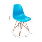 Cadeira Eames Azul Turquesa - Base Eiffel Cobreâ