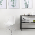 Cadeira Eames Branca - Base Eiffel Cromada