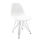 Cadeira Eames Branca - Base Eiffel Cromada