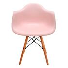 Cadeira Eames Com Braço Rosa Empório Tiffany Base Em Madeira
