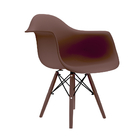 Cadeira Eames Com Braço Rubi Mocha Pés Em Polipropileno