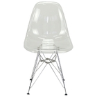 Cadeira Eames Cristal Transparente Eiffel Base Metal Cromado