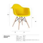 Cadeira Eames Daw - Amarelo - Madeira Clara
