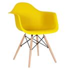 Cadeira Eames Daw - Amarelo - Madeira Clara