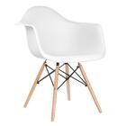 Cadeira Eames Daw - Branco - Madeira Clara