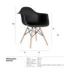 Cadeira Eames DAW - Preto - Base De Madeira Clara