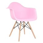 Cadeira Eames DAW - Rosa - Base De Madeira Clara