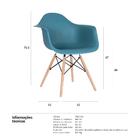 Cadeira Eames Daw - Turquesa - Madeira Clara