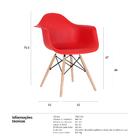 Cadeira Eames DAW - Vermelho - Base De Madeira Clara