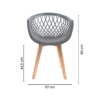 Cadeira Eames Design Wood Web Cinza