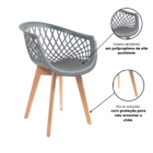 Cadeira Eames Design Wood Web Cinza