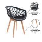 Cadeira Eames Design Wood Web Preta