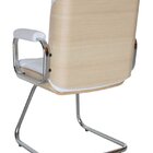 Cadeira Eames Diretor Base Fixa Linha Capa Em Madeira Branco