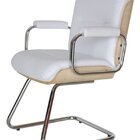 Cadeira Eames Diretor Base Fixa Linha Capa Em Madeira Branco