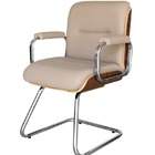 Cadeira Eames Diretor Fixa Linha Capa Em Madeira Marrom