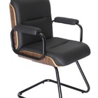 Cadeira Eames Diretor Fixa Linha Capa Em Madeira Preto