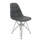 Cadeira Eames Dkr Botone Base Eiffel Ferro Cinza