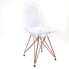 Cadeira Eames Dsr Cristal Policarbonato Base Eiffel Cobre Ros