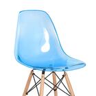 Cadeira Eames Dsw - Azul Translúcido - Madeira Clara