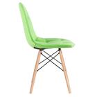 Cadeira Eames Eiffel Botonê - Verde - Base De Madeira Clara