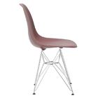 Cadeira Eames Eiffel Dkr Com Base De Metal Cromado - Marrom