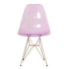 Cadeira Eames Eiffel Dkr Com Base De Metal Cromado - Roxo Tra