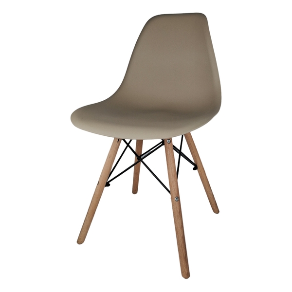 Cadeira Eames Eiffel Dsw Em Polipropileno Com Base Madeira -