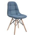 Cadeira Eames Eiffel Dsw Estofada Botonê Linho Com Base Madei