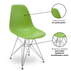 Cadeira Eames Eiffel Jantar Verde Musgo Ferro Cromado