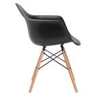Cadeira Eames Eifflel Com Braço Daw De Madeira Com Assento Pr