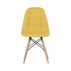 Cadeira Eames Estofada Em Couro Madrid  Amarelo