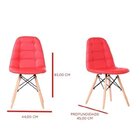Cadeira Eames Estofada Em Couro Madrid Fratini Vermelho