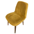 Cadeira Eames Estofada Veludo Mostarda Pés Palito Sala Cozinh