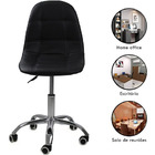 Cadeira Eames Giratória Base Cromada Estofado Macio Preto