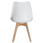 Cadeira Eames Leda Com Assento Estofado Base Madeira - Branca
