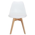Cadeira Eames Leda Com Assento Estofado Base Madeira - Branca