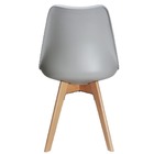 Cadeira Eames Leda Com Assento Estofado Base Madeira - Cinza