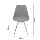 Cadeira Eames Leda Design Estofada Cinza Tower Cromado