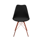 Cadeira Eames Leda Design Estofada Preta Tower Cobre
