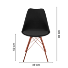 Cadeira Eames Leda Design Estofada Preta Tower Cobre