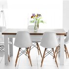 Cadeira Eames Polipropileno Base Madeira Eiffel Espresso Móve