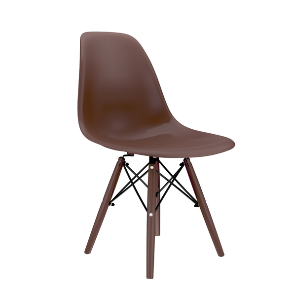 Cadeira Eames Pp Rubi Mocha Pés Em Polipropileno