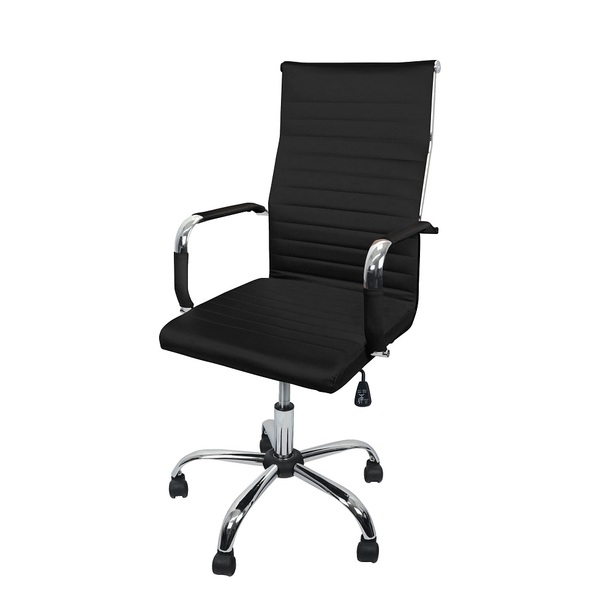 Cadeira Eames Presidente Esteirinha Alta Estofada Couro - Pre