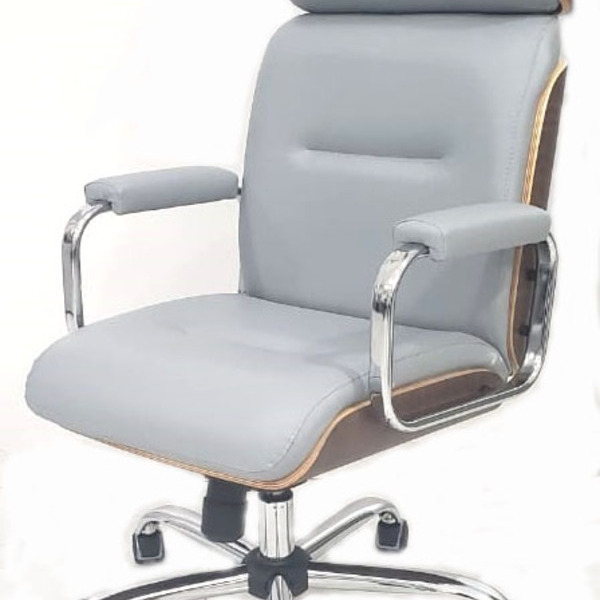 Cadeira Eames Presidente Linha Capa Em Madeira Cor Cinza