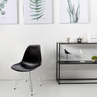 Cadeira Eames Preta - Base Eiffel Cromada